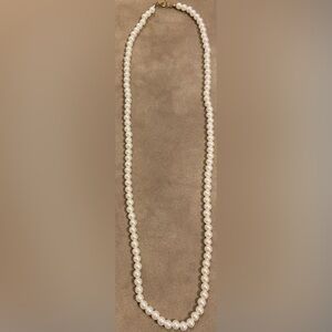 Classic White Faux Pearl Beaded Necklace